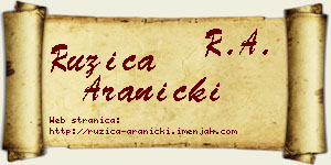 Ružica Aranicki vizit kartica